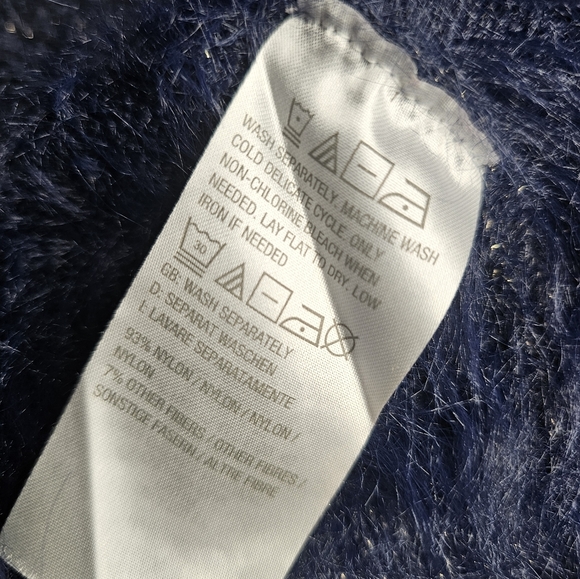 Laurie Felt Los Angeles - Navy Blue Sparkle Sweater - Large - Picture 6 of 6